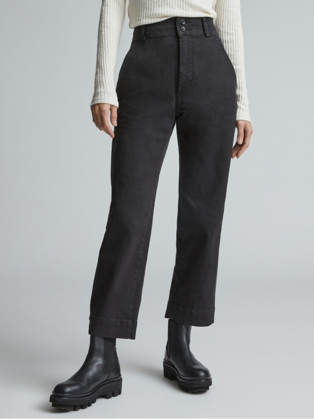 Everlane The Organic Straight Leg Pant Sz 10 Black Office Ankle Pants